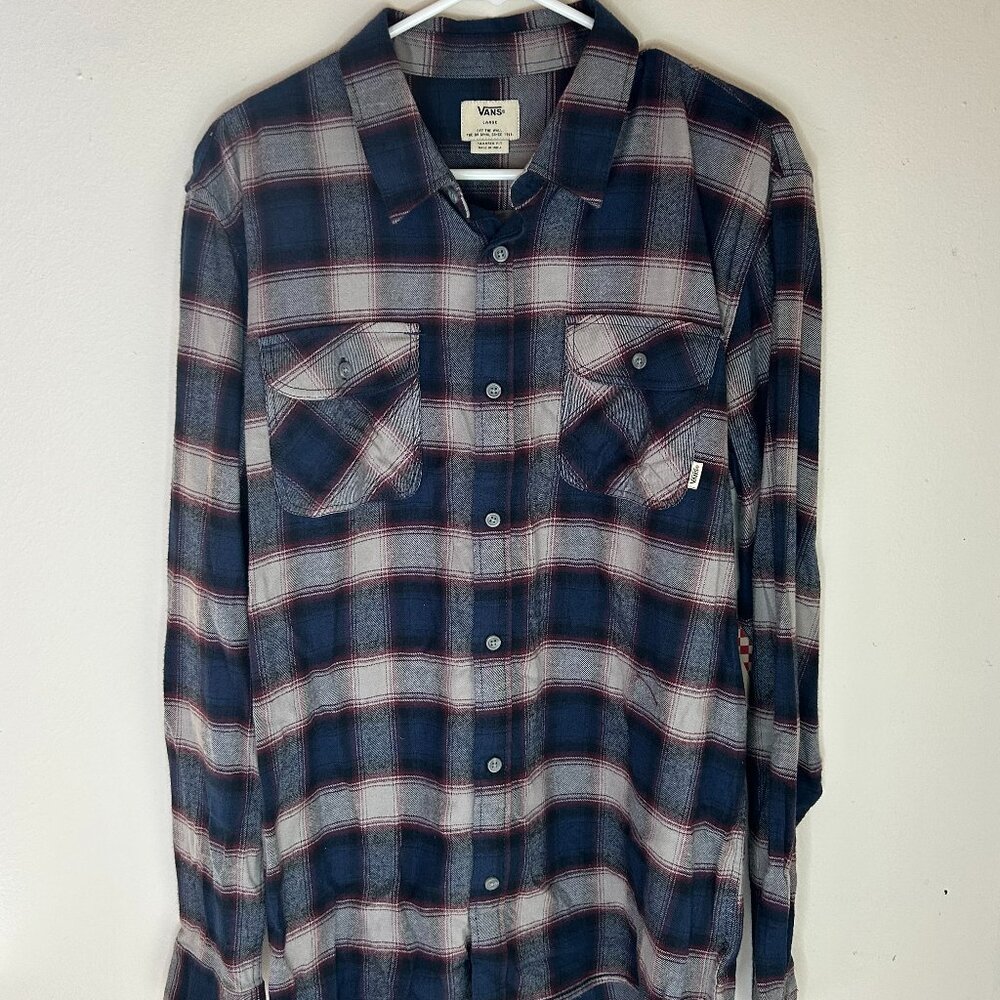 Vans Off The Wall Men's Long Sleeve Button Down Plaid Shirt